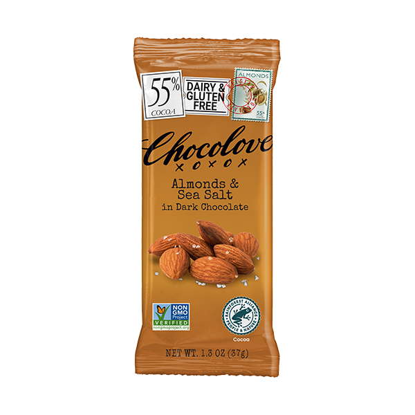 Chocolove - Mini Bars - Almonds & Sea Salt Dark Chocolate 12/1.3oz (K)