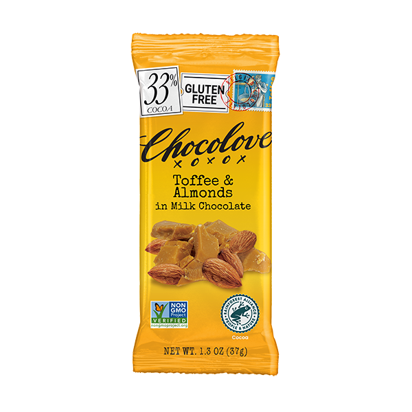 Chocolove - Mini Bars - Toffee Almonds Milk Chocolate 12/1.3oz (K)