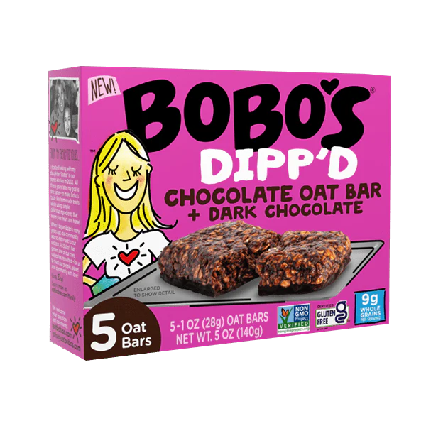 Bobo's - Dipp'd Bars - Chocolate Oat Bar + Dark Chocolate 5-pack 5oz