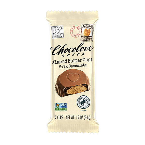 Chocolove - Cups - Almond Butter Milk Chocolate 12/1.2oz (K)