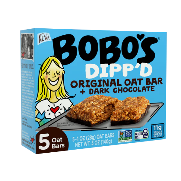 Bobo's - Dipp'd Bars - Original Oat Bar + Dark Chocolate 5-pack 5oz