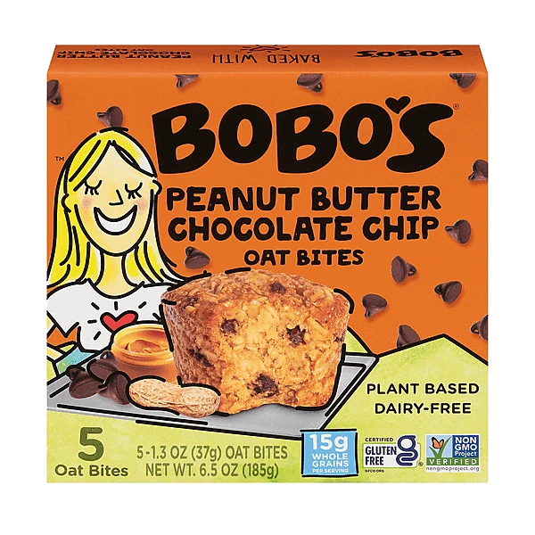 Bobo's - Bites - Peanut Butter Chocolate Chip 5-pack 1.3oz  50% SHORT DATE DISCOUNT