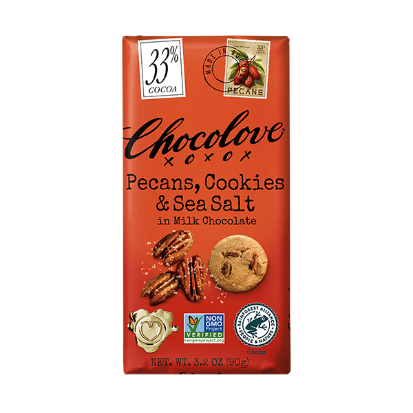 Chocolove - Large Bars - Pecans, Cookies & SS in Milk Chocolate 12/3.2oz