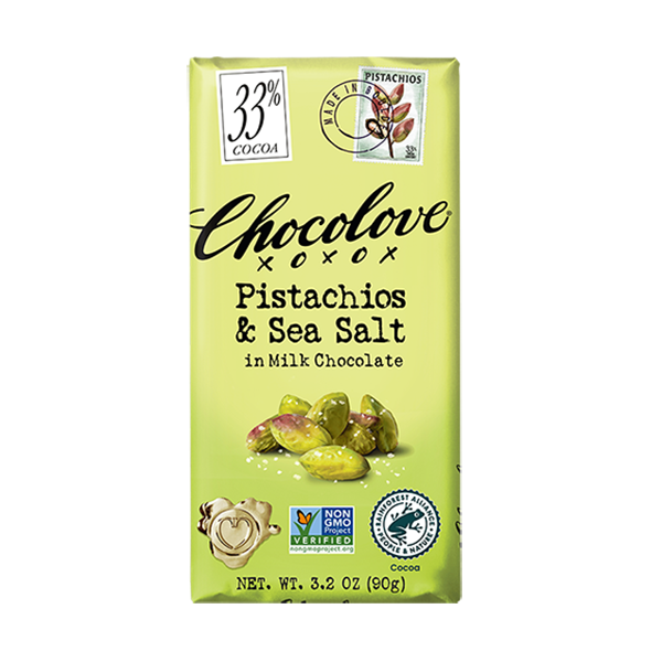 Chocolove - Large Bars - Pistachios & SS in Milk Chocolate 12/3.2oz