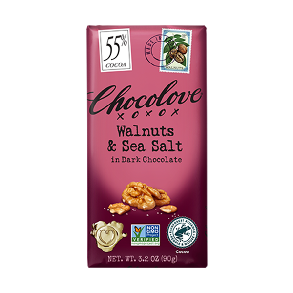 Chocolove - Large Bars - Walnuts & SS in Dark Chocolate 12/3.2oz