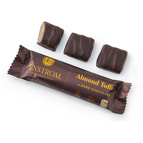 Enstrom - Toffee - Dark Chocolate Almond Toffee 3 pc Petites Bar 24/1.5oz (24241M) - Colorado Food Showroom
