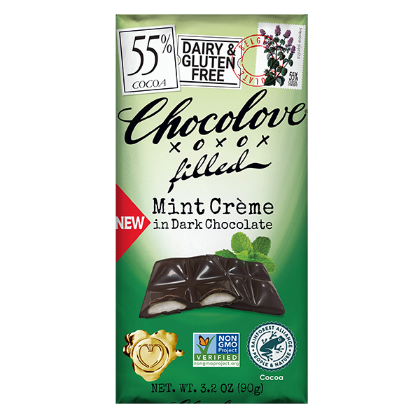 Chocolove - Filled Bars - Mint Creme In Dark Chocolate 10/3.2oz - Colorado Food Showroom