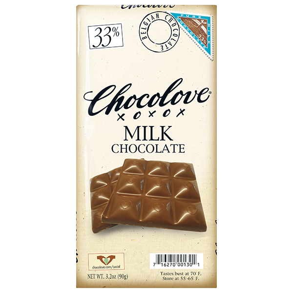 Chocolove - Large Bars - Pure Milk Chocolate 12/3.2oz (K) - Colorado Food Showroom