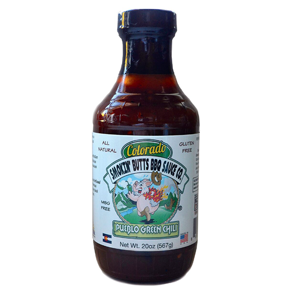 Colorado Smokin' Butts - Sauce - Pueblo Green Chile BBQ 12/20oz - Colorado Food Showroom