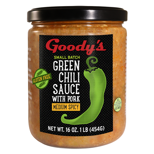 Goody's Green Chili - Sauce - Medium Spicy 12/16oz - Colorado Food Showroom