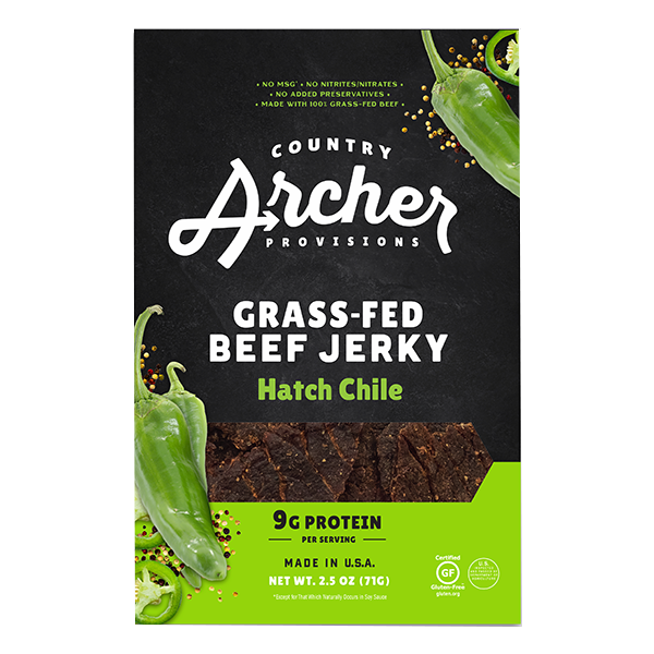 Country Archer - Traditional Jerky - Hatch Chile Beef Jerky 2.5oz - Colorado Food Showroom