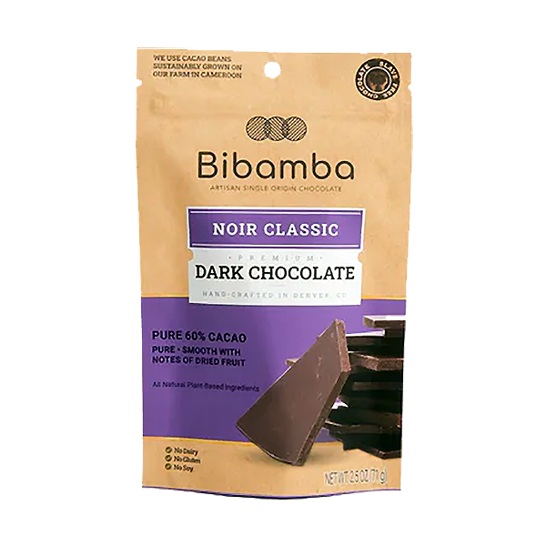Bibamba - Chocolate - Noir Classic 60% Dark 2.5oz - Colorado Food Showroom