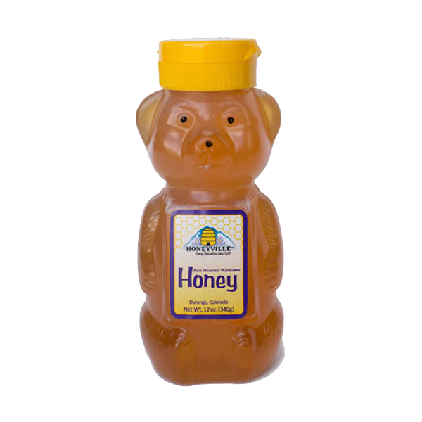 Honeyville - Plain Honey - Baby Bear Mountain Wildflower Honey 12/12oz - Colorado Food Showroom