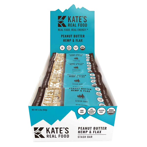 Kates Real Food - Nutritional Bar - Peanut Butter Hemp & Flax 12/2.2oz - Colorado Food Showroom