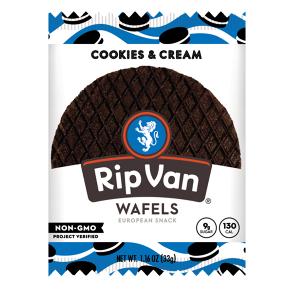 Rip Van Wafels - Stroopwafel - Cookies & Cream 12/1oz - Colorado Food Showroom