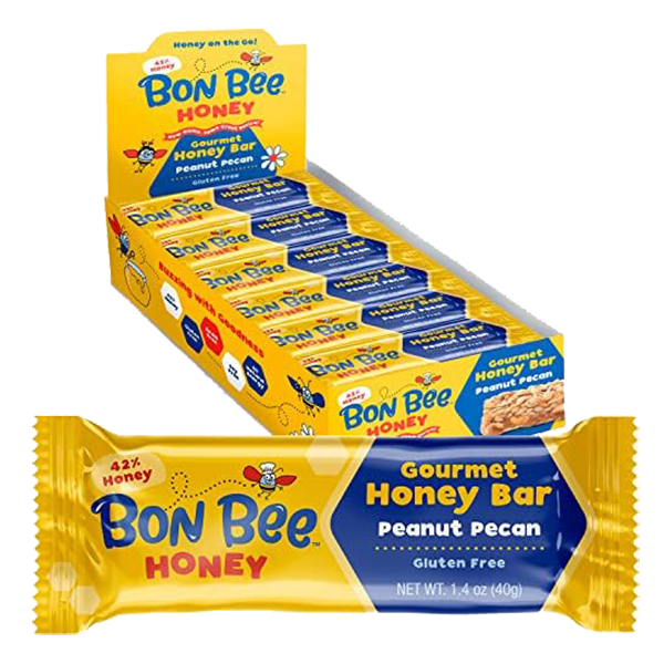 Bon Bee Honey - Nut Bar - Peanut Pecan Honey Bar 12/1.4oz (GF)