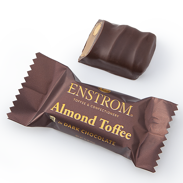 Enstrom - Toffee - Dark Chocolate Almond Toffee Singles Caddy 24/.75oz (24321M) - Colorado Food Showroom