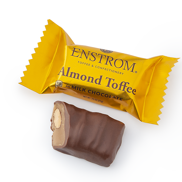 Enstrom - Toffee - Milk Chocolate Almond Toffee Singles Caddy 24/.75oz (24288M) - Colorado Food Showroom