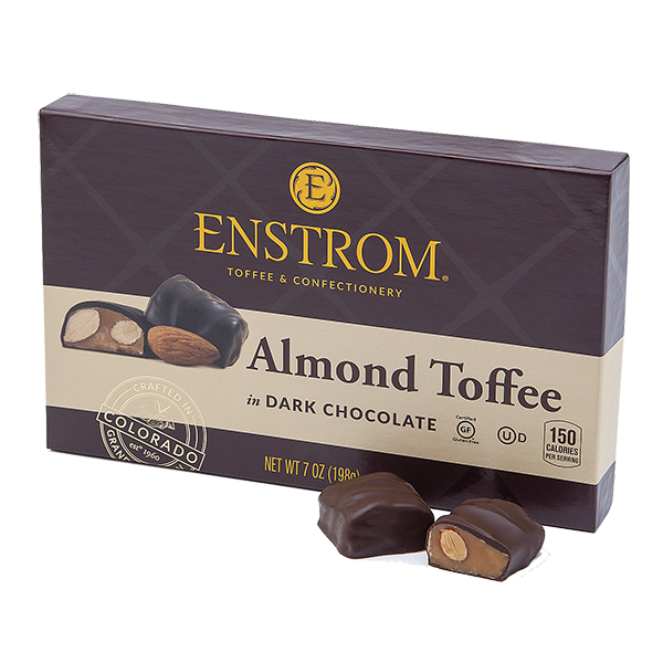 Enstrom - Toffee - Dark Chocolate Almond Toffee Petites Box 12/7oz (24164J) - Colorado Food Showroom