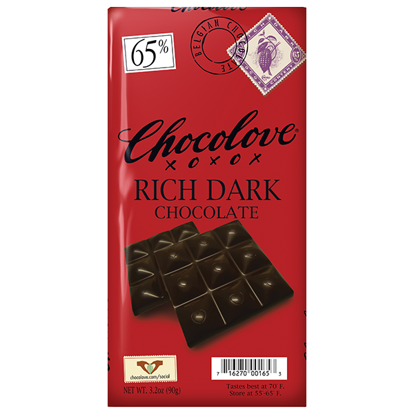 Chocolove - Large Bars - Rich Dark Chocolate 65% 12/3.2oz - Colorado Food Showroom