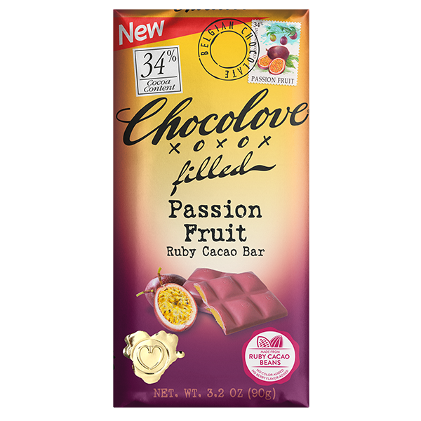 Chocolove - Filled Bars - Passion Fruit Ruby Cacao 10/3.2oz - Colorado Food Showroom