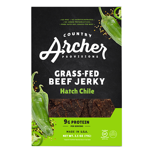 Country Archer - Traditional Jerky -  Hatch Chile Beef Jerky 2.5oz - Colorado Food Showroom