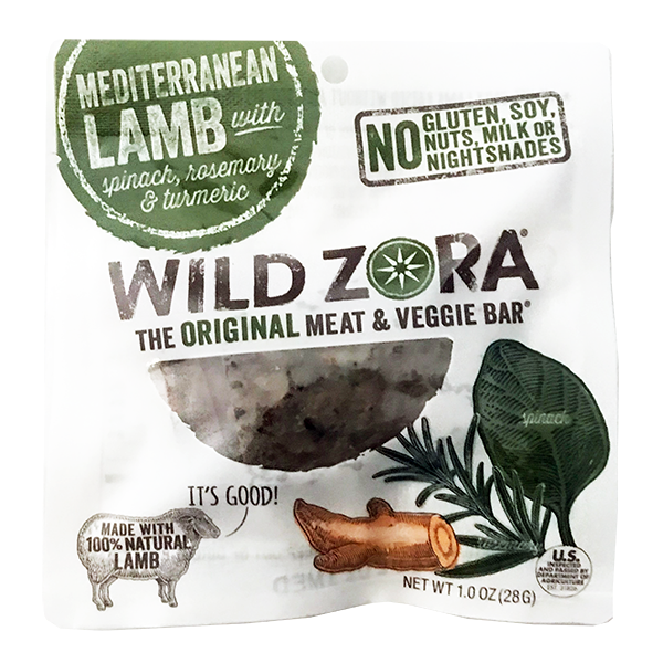 Wild Zora - Meat & Veggie Bars - Mediterranean Lamb 10/1oz (GF) (P) - Colorado Food Showroom