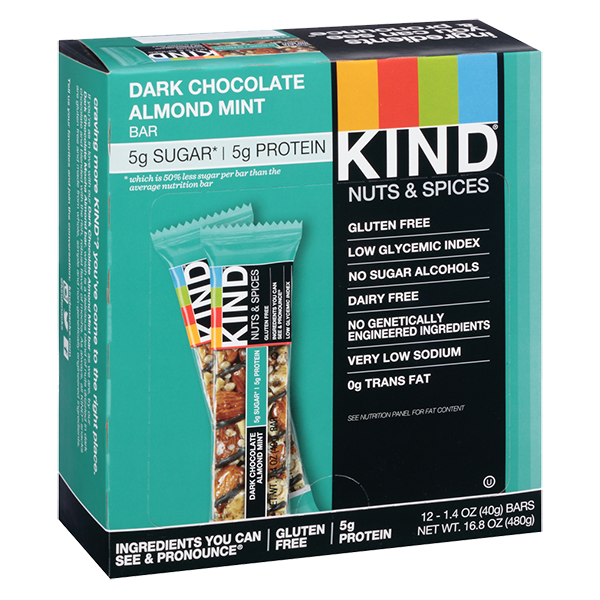 Kind Bar - Nutritional Bar - Dark Chocolate Almond Mint 12/1.4oz - Colorado Food Showroom
