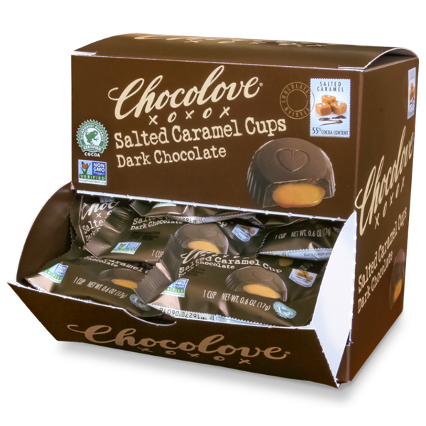 Chocolove - Bird Feeder - Salted Caramel Cup Dark Chocolate 50/0.6oz (K) - Colorado Food Showroom