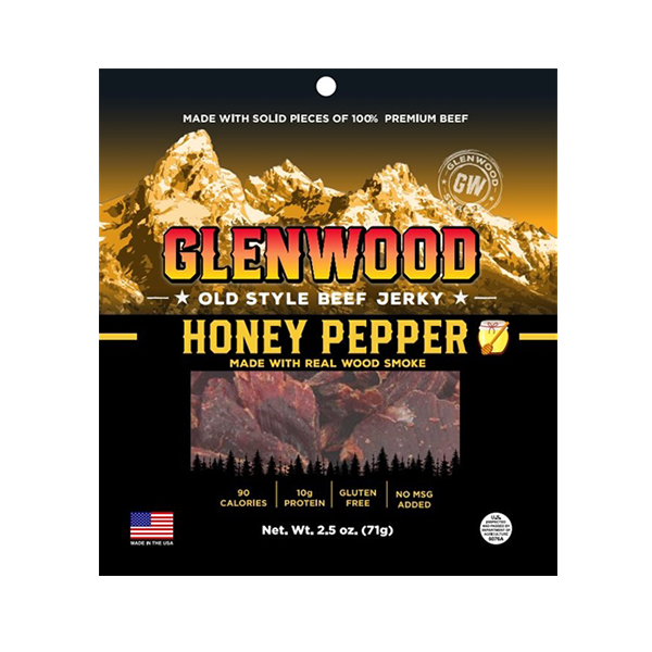 Glenwood Snacks - Beef Jerky - Honey Pepper 2.5oz - Colorado Food Showroom