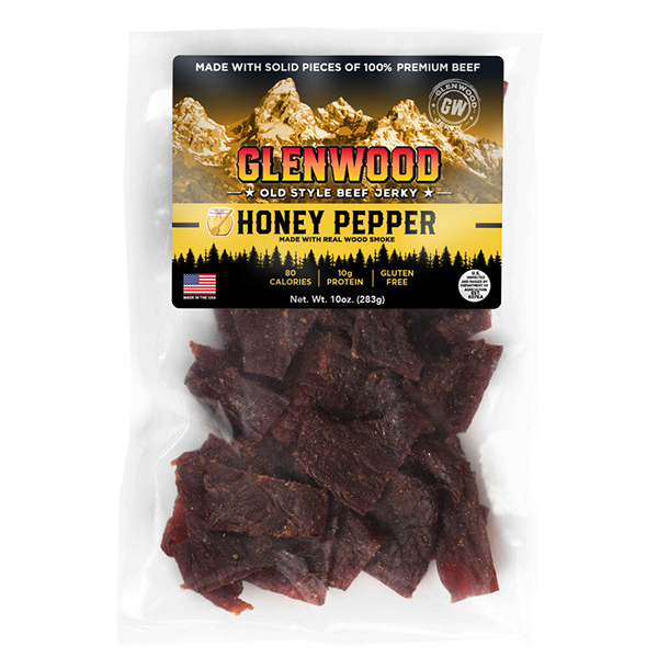 Glenwood Snacks - Beef Jerky - Honey Pepper 10oz - Colorado Food Showroom