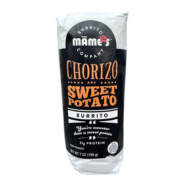Mame's - Burritos - Chorizo w/Sweet Potato 6/7oz - Colorado Food Showroom