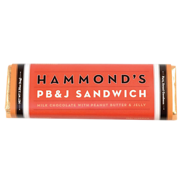 Hammond's - Chocolate Bar - PB & J 12/2.25oz - Colorado Food Showroom